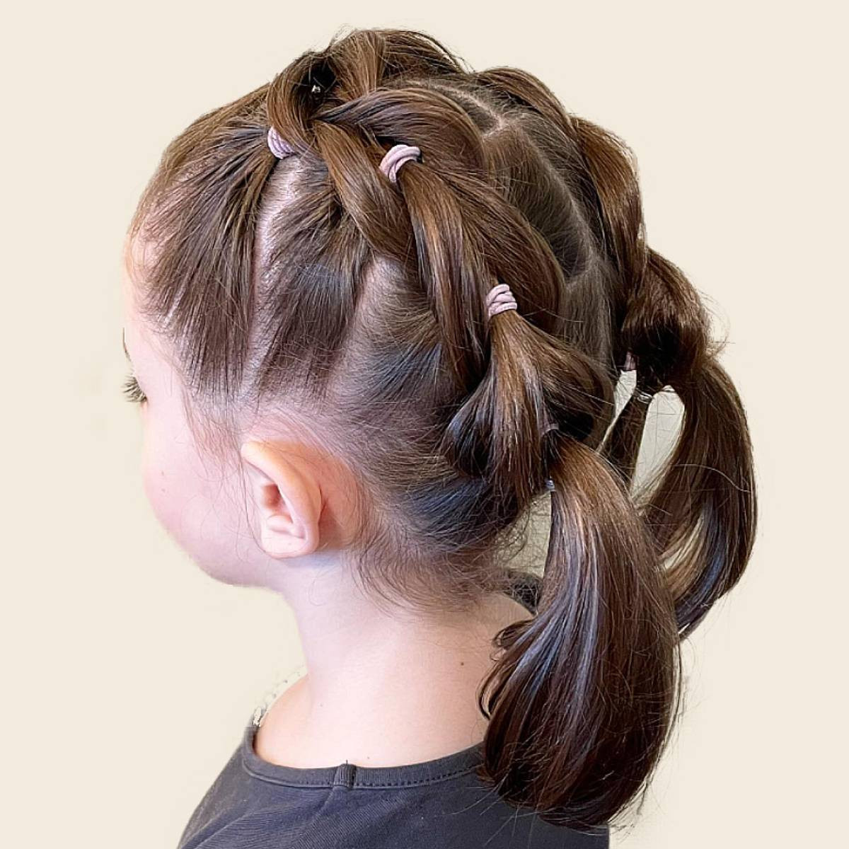 Braids into Low Ponytail with Fringe — School Hairstyles 2027 for Mixed Hair