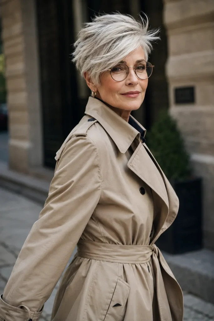Ash Blonde Pixie With Silver Highlights Ash Blonde Pixie With Silver Highlights — Side Swept Pixie 2027