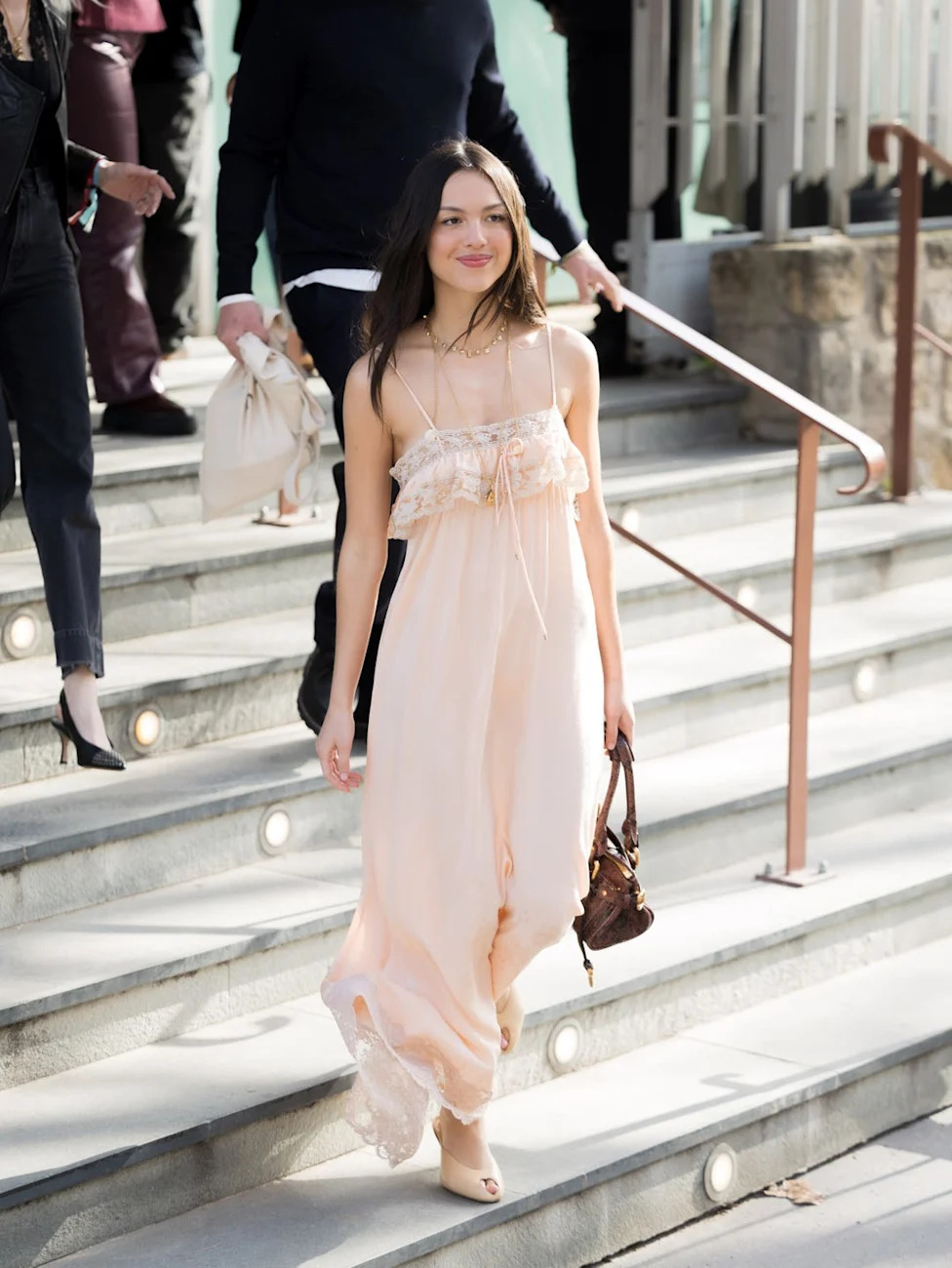 Pale Pink Floor-Length Slip Dress with Lace for Evening — Slip Dress Outfits 2027