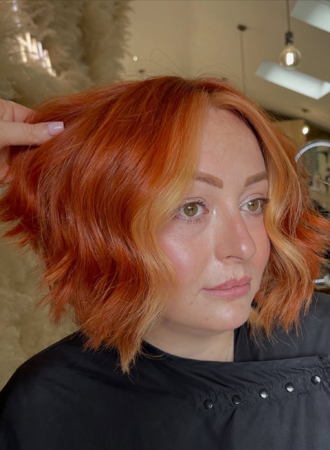 Cowboy Copper With Blonde Money Piece Visual Idea — Wavy Bob 2027