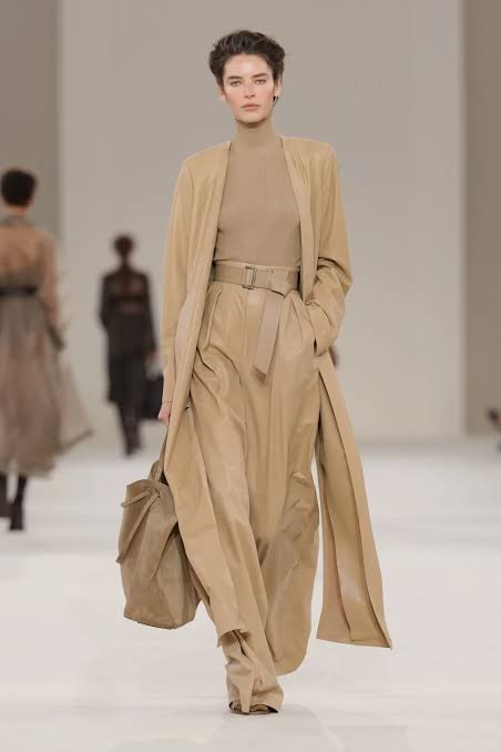 Monochromatic Camel: Belted Coat and Wide-Leg Trousers — Camel Coat Outfits 2027