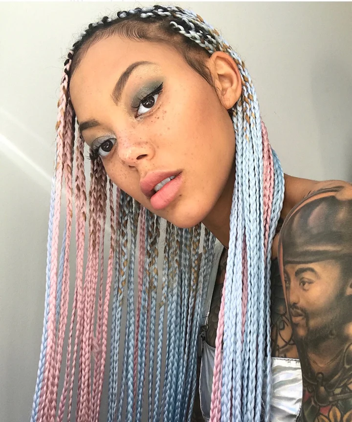 Pastel Pink and Blue Box Braids Pastel Pink and Blue Box Braids — Winter Box Braids 2027
