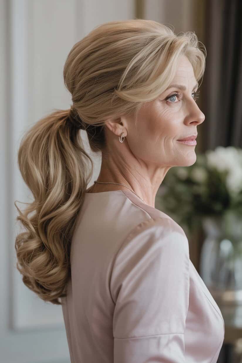 Voluminous Blonde Collarbone Ponytail — Ponytail Bachelorette Hairstyles 2027