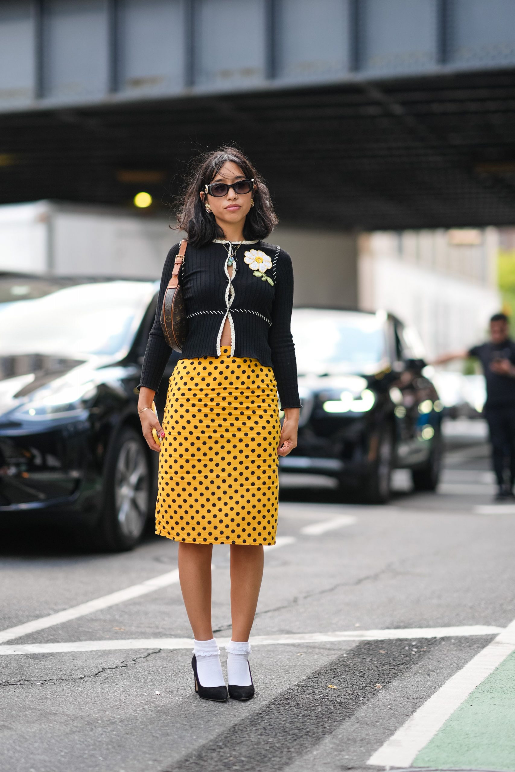 Polka Dot Skirt Paired with a Cardigan — Mod Outfits 2027