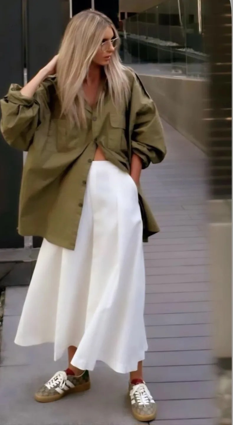 Oversized Shirt Layered Over White for a Casual Museum Vibe Oversized Shirt Layered Over White for a Casual Museum Vibe — Museum Outfits 2027