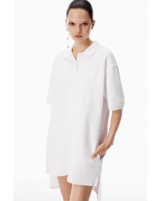 Oversized White Cotton Short-Sleeve Polo Dress Oversized White Cotton Short-Sleeve Polo Dress — Polo Dress 2027