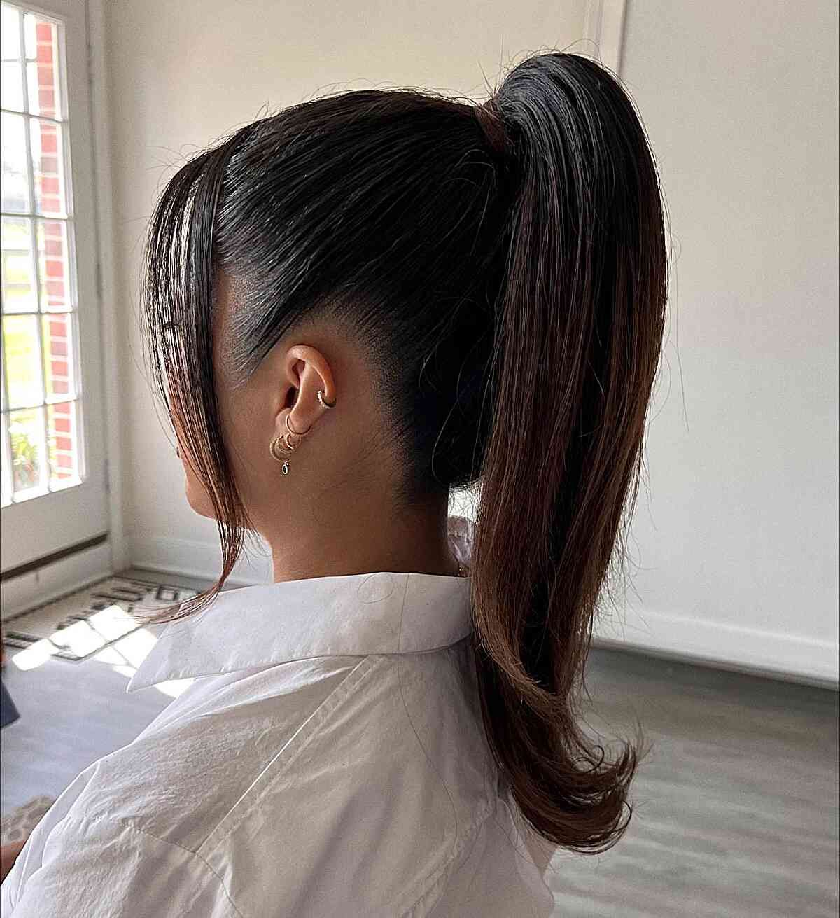 Ombre High Ponytail with Textured Ends — Ponytail Hairstyles 2027 for Shoulder Length Hair