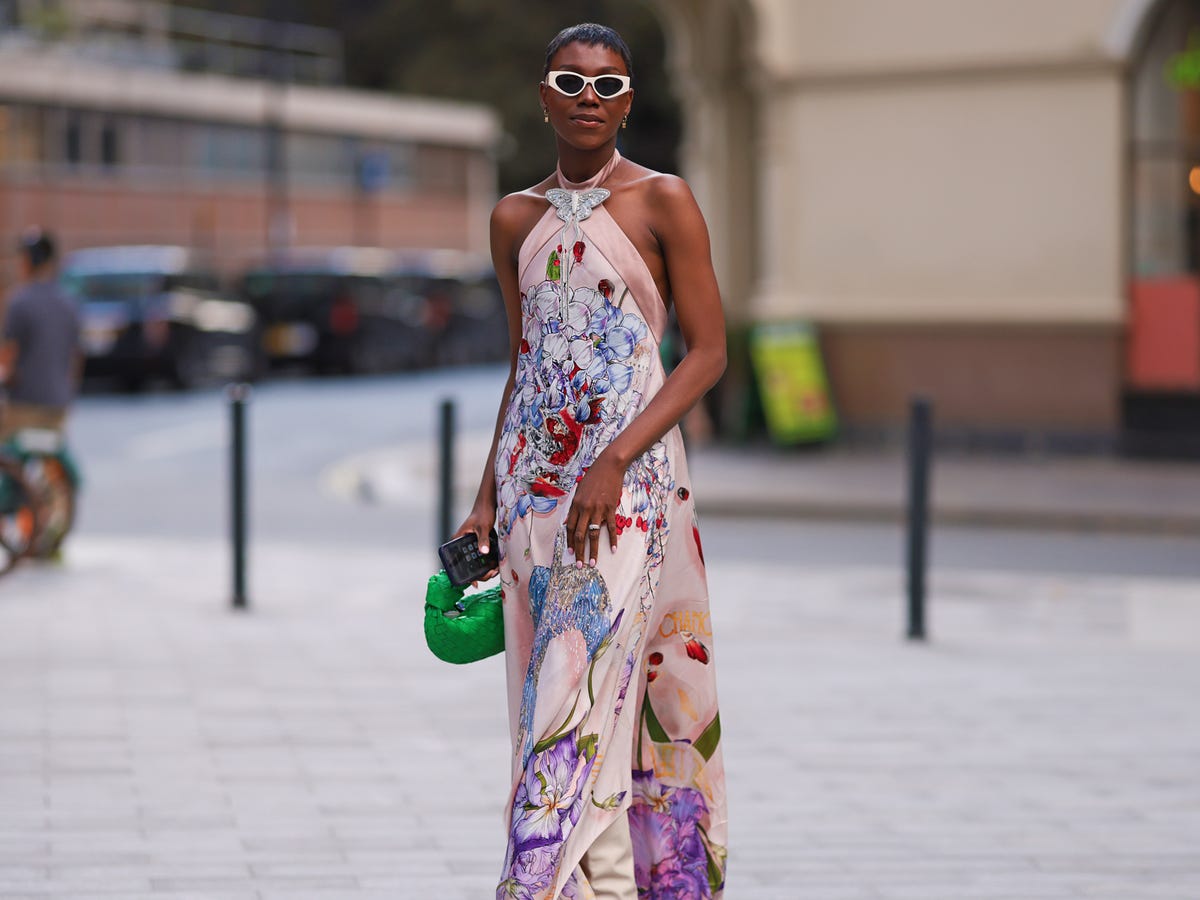 Vibrant Bloom: Halter Neck Maxi Dress for a Festive Brunch — Mothers Day Brunch Outfits 2027