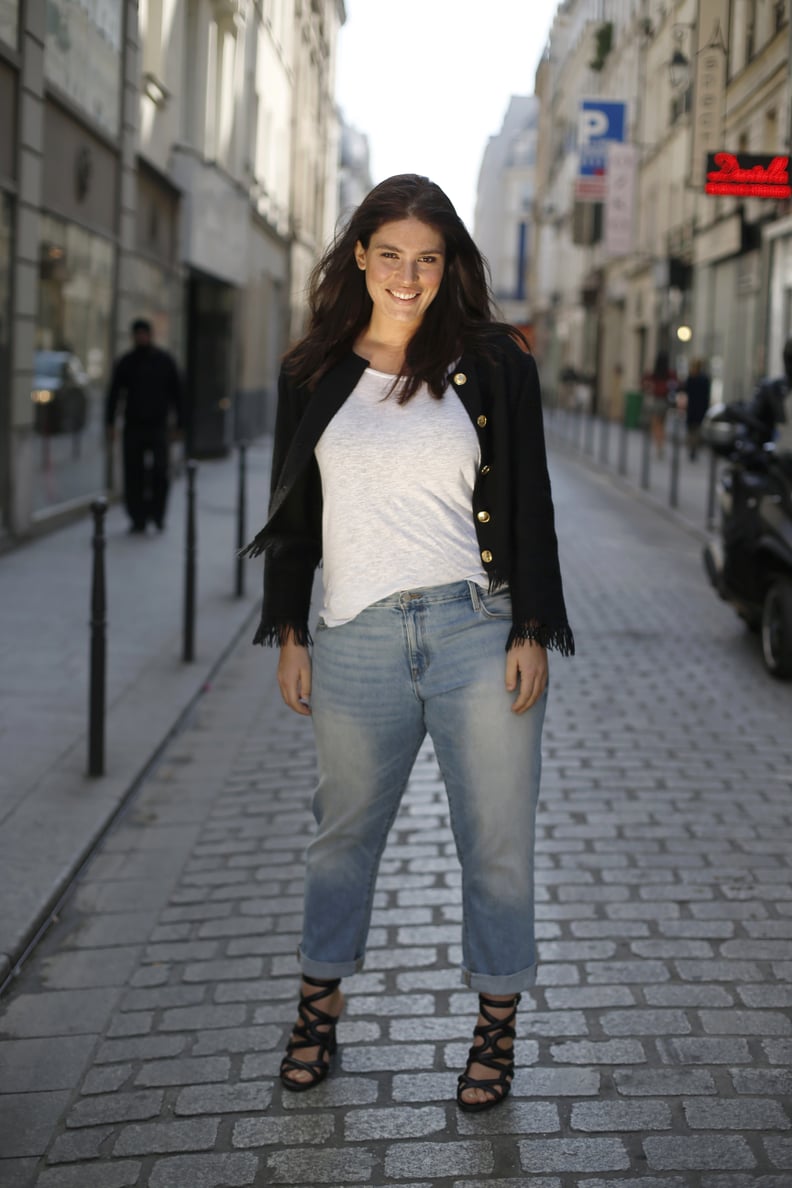 Casual Fringed Jacket with White Tee and Jeans — Curvy Outfits 2027