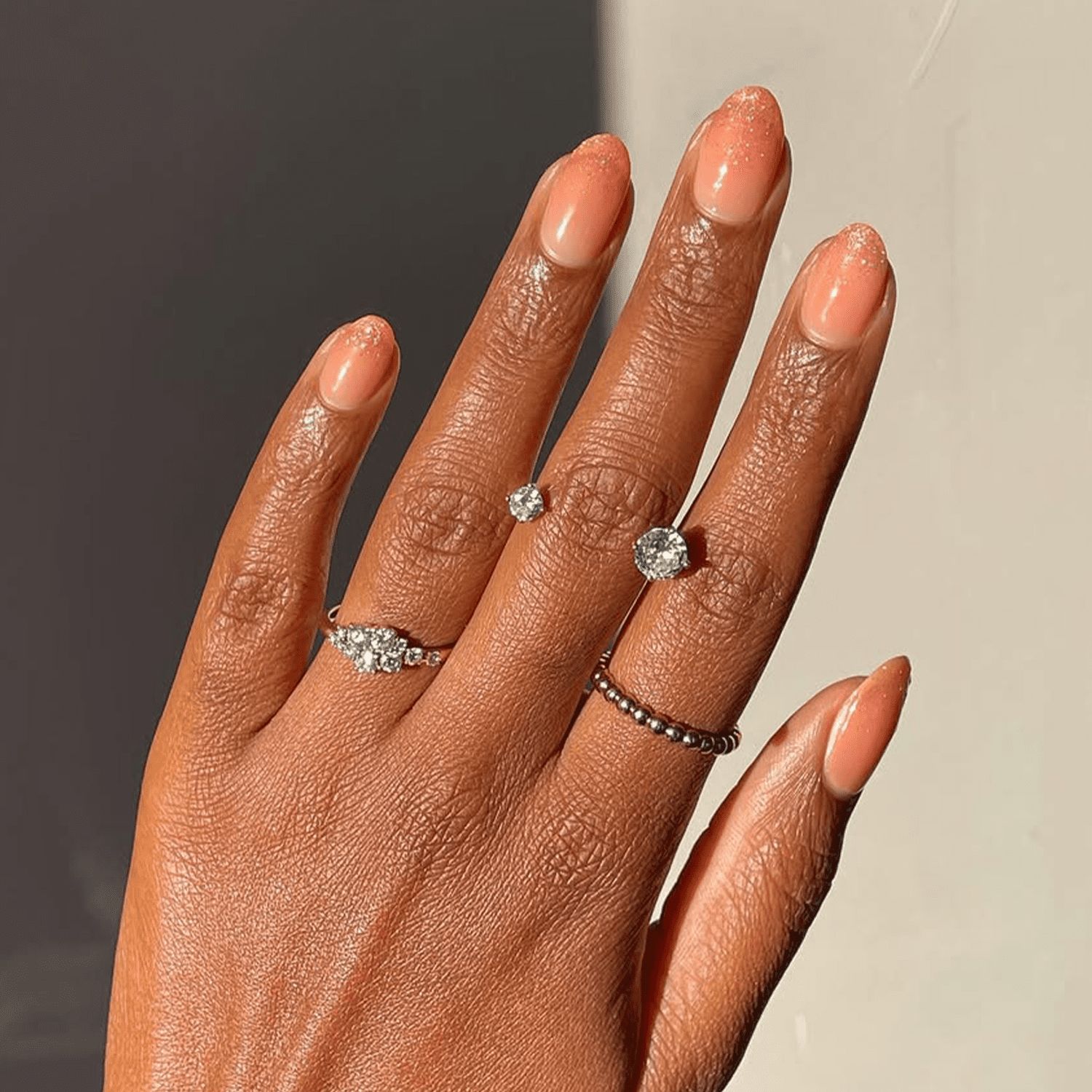 Peachy Pink Glitter Gradient Nails Peachy Pink Glitter Gradient Nails — 25th Birthday Nails 2027