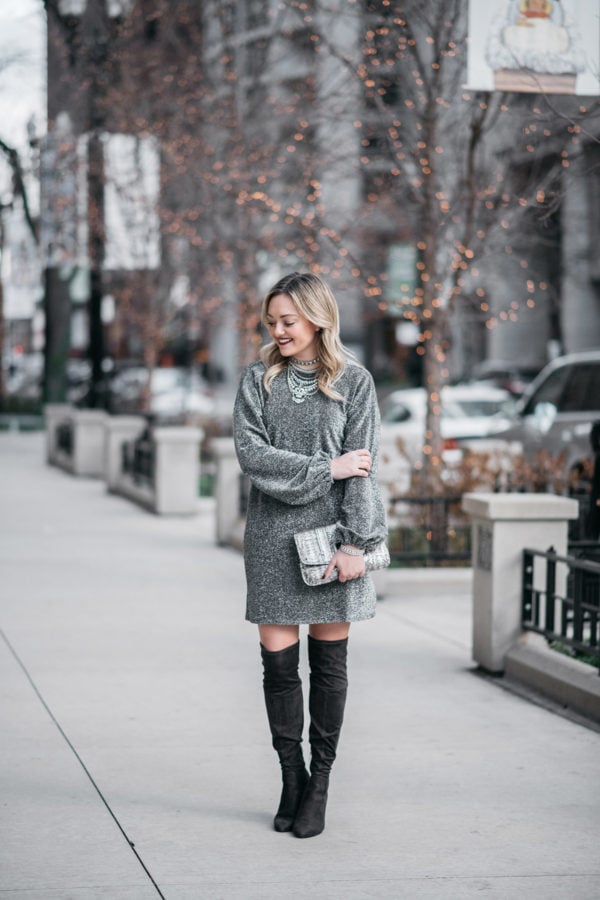 Black Over-The-Knee Boots Outfit Idea — Silver Dress Outfits 2027