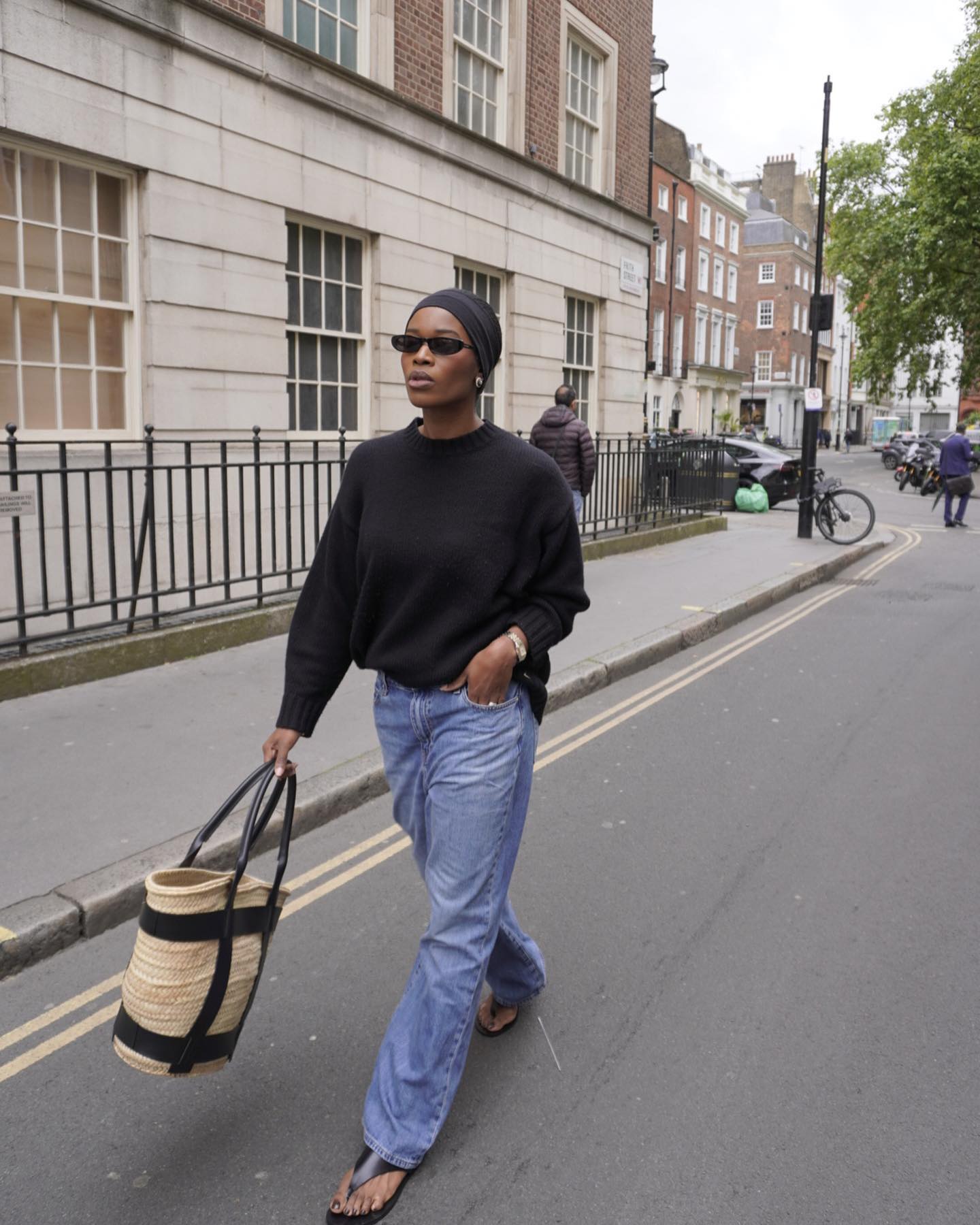 Relaxed Weekend: Bootcut Jeans with Crew Neck Sweater and Thong Sandals — Bootcut Jeans Outfits 2027 with Sandals