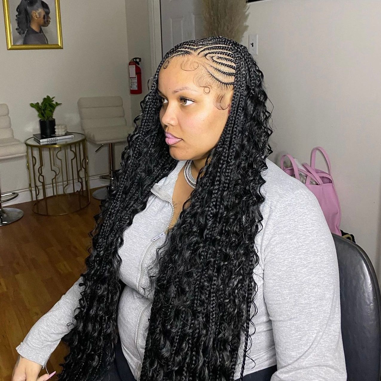 Cornrows With Added Curly Extensions Visual Idea Cornrows With Added Curly Extensions Visual Idea — Cornrows 2027 with Curls