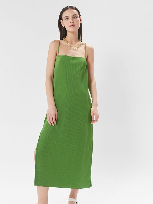 Bright Green Ribbed Knit Slip Dress for Casual Summer — Slip Dress Outfits 2027