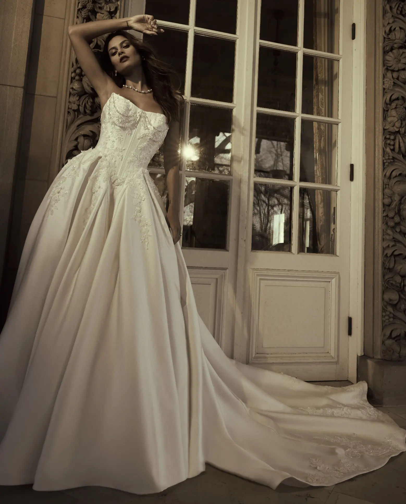 Timeless Romance: Structured Ballgown with Lace Embroidery — Wedding Dress Trends 2027