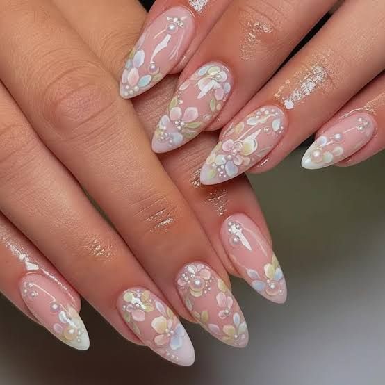 Visual Idea — Floral Wedding Nails 2027