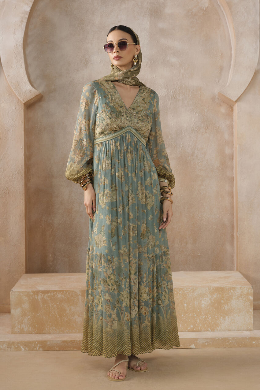 Bohemian Rhapsody: Floral Print Chiffon Maxi Dress — Designer Outfits 2027