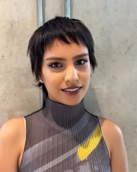 Sharp Micro Bangs on Pixie Shag Sharp Micro Bangs on Pixie Shag — Bangs Trends 2027