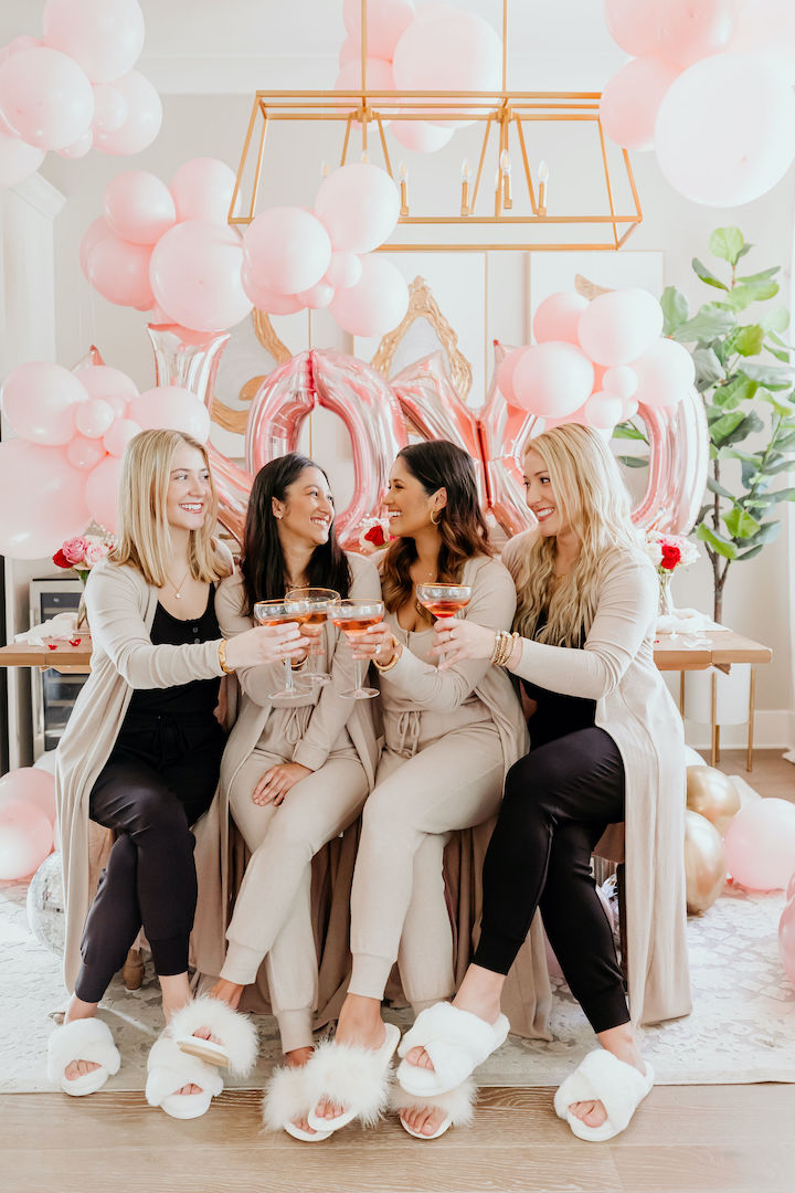 Cozy Beige Cardigans with Black Joggers for Galentines Cozy Beige Cardigans with Black Joggers for Galentines — Galentines Outfits 2027