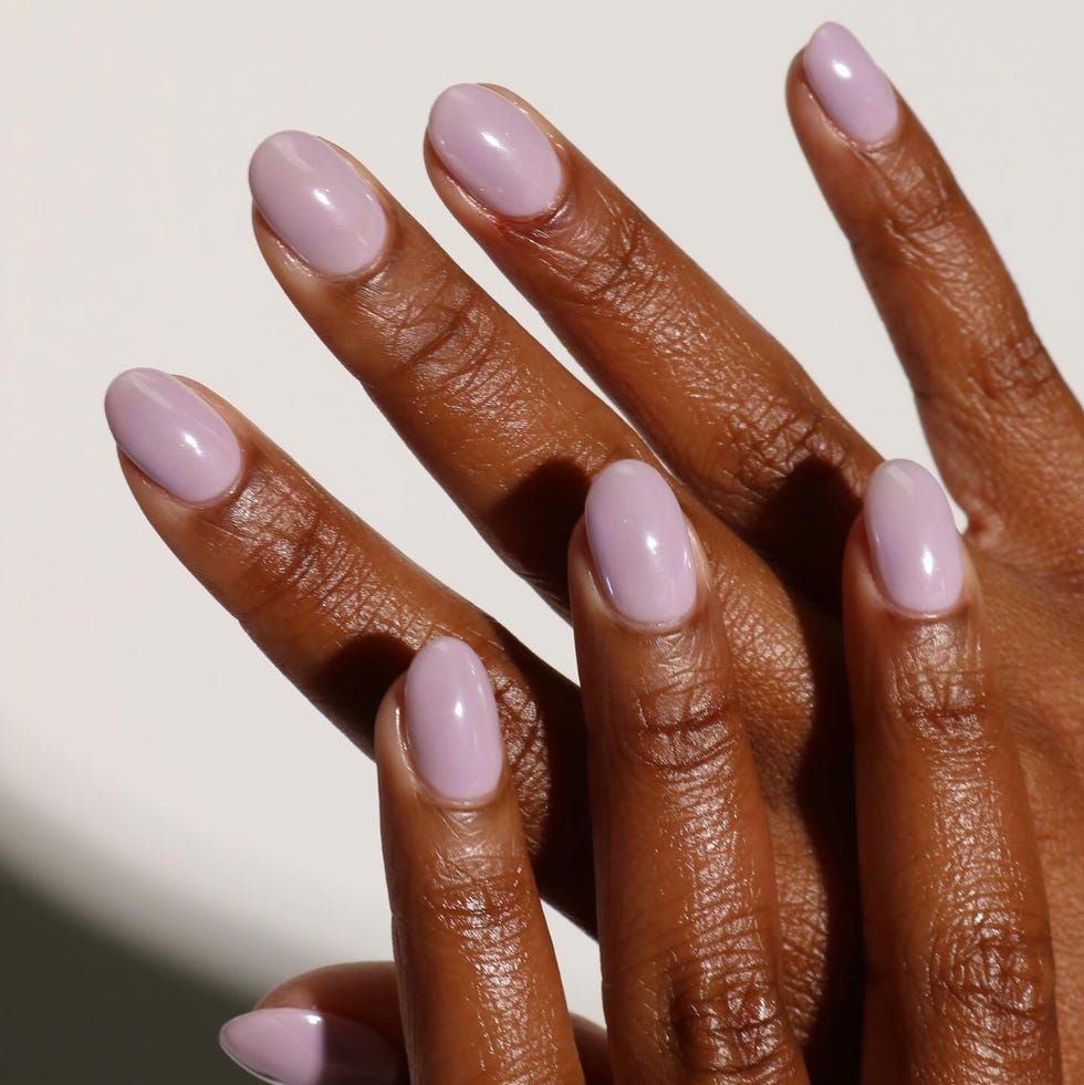 Milky Lavender Oval Elegance — Lavender Wedding Nails 2027
