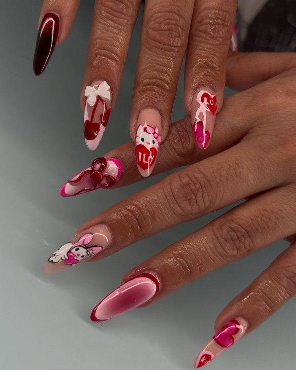 Visual Idea — Designs Include A Hello Kitty With A Bow Visual Idea — Designs Include A Hello Kitty With A Bow — Hello Kitty Nails 2027 for Kids