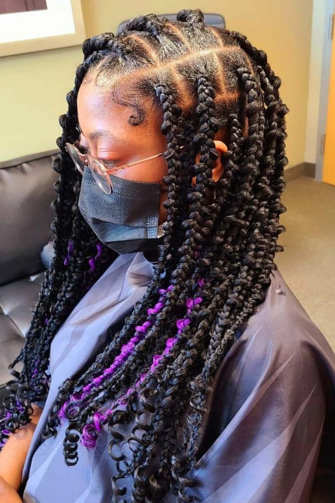 Black With Purple Accents Visual Idea Black With Purple Accents Visual Idea — Box Braids 2027 for Prom
