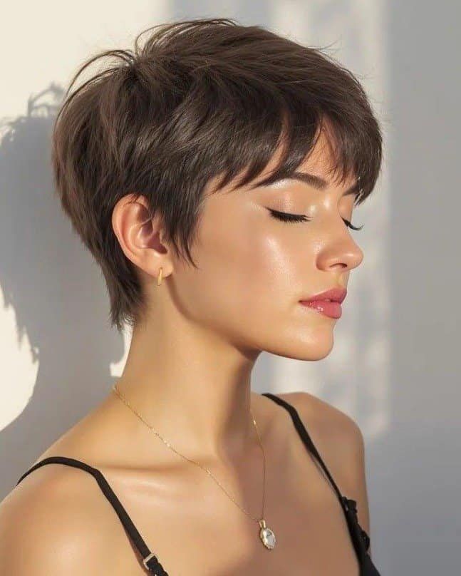 Sharp Dark Brown Blunt Bob With Bangs Sharp Dark Brown Blunt Bob With Bangs — Spring Haircuts 2027