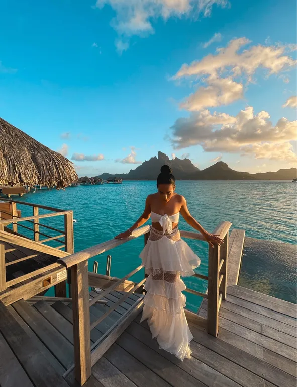 Ruffled Romance: White Two-Piece Outfit Ruffled Romance: White Two-Piece Outfit — Bora Bora Outfits 2027