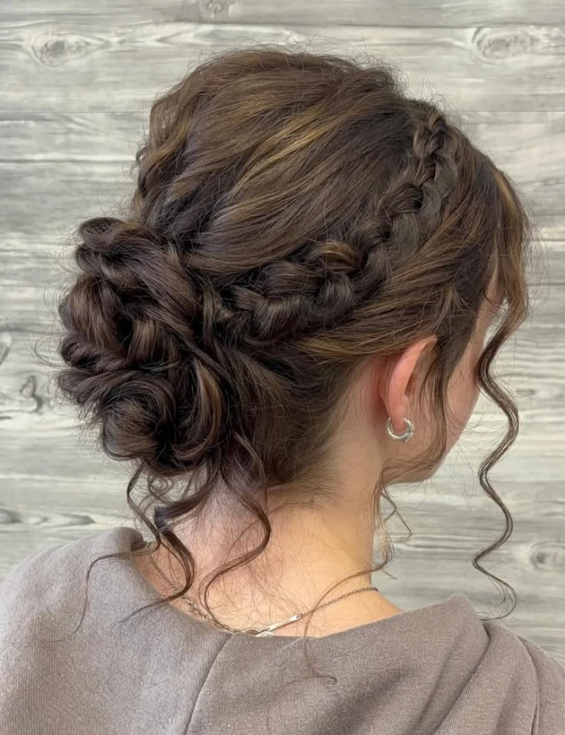 Collarbone Dark Brown Braided Bun Collarbone Dark Brown Braided Bun — Braided Bun 2027