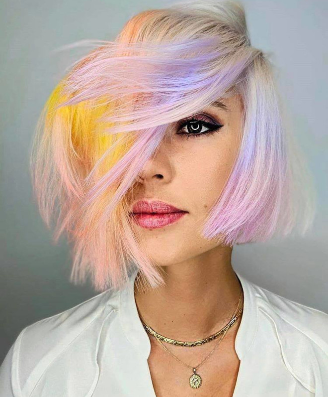 Multi-Colored Textured Bob Multi-Colored Textured Bob — Asymmetrical Bob 2027
