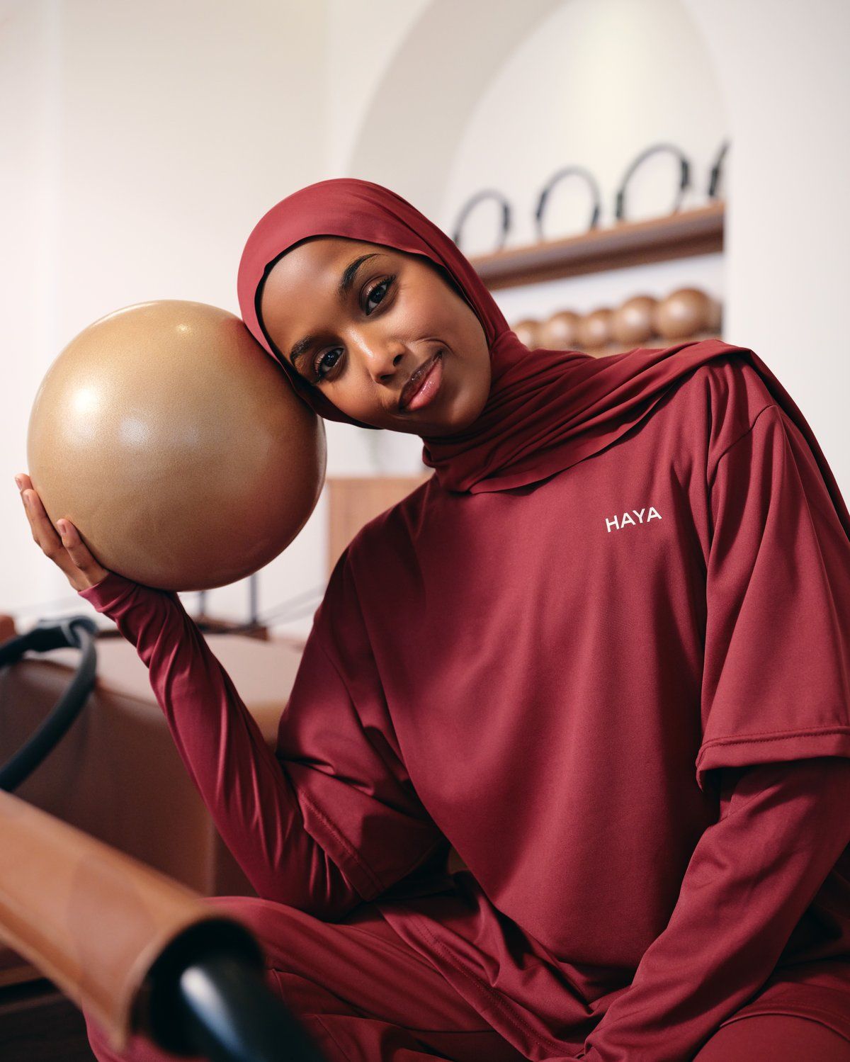 Coordinated Maroon Activewear with a Hijab for Modest Gym Style — Streetwear Gym Outfits 2027