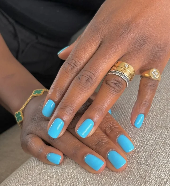 Short Square Bright Blue Gloss Short Square Bright Blue Gloss — Summer Nail Trends 2027
