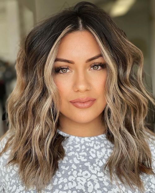Medium Brown With Blonde Money Piece — Hair Color 2027 for Hazel Eyes