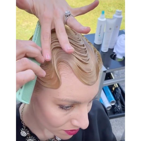 Wet Look Blonde Salon Setting Wet Look Blonde Salon Setting — Finger Waves 2027