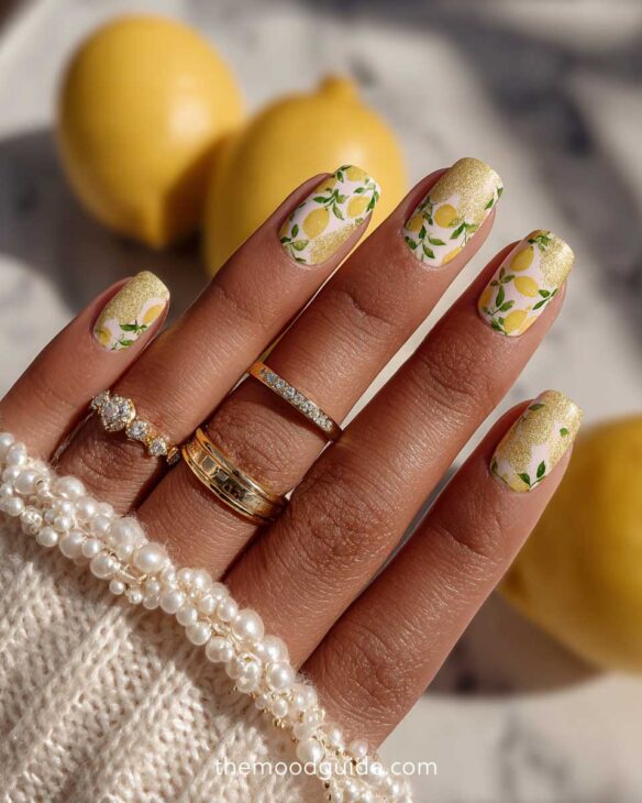 Glittery Glossy Visual Idea — Yellow Nails 2027