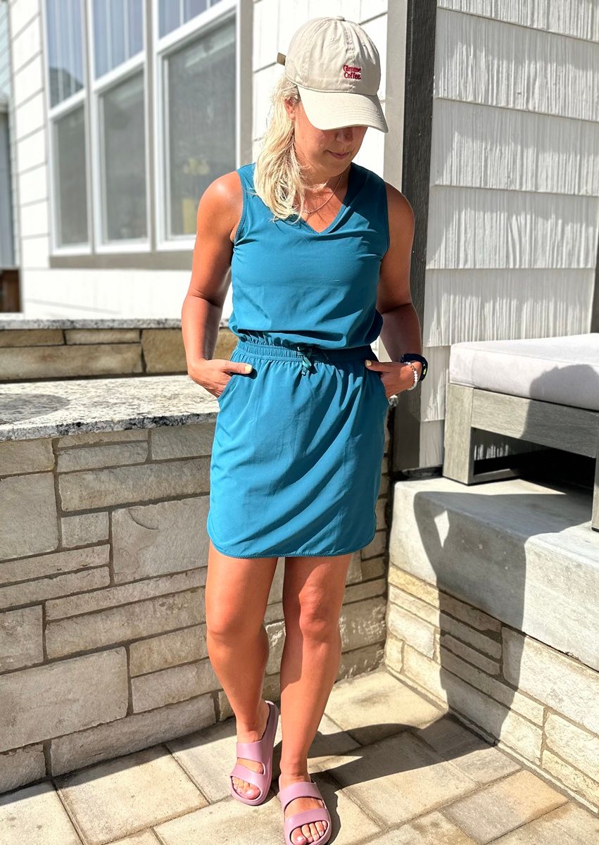 Athletic Dress with Pink Slides for Versatile Style Athletic Dress with Pink Slides for Versatile Style — Outfits 2027 for Athletic Build