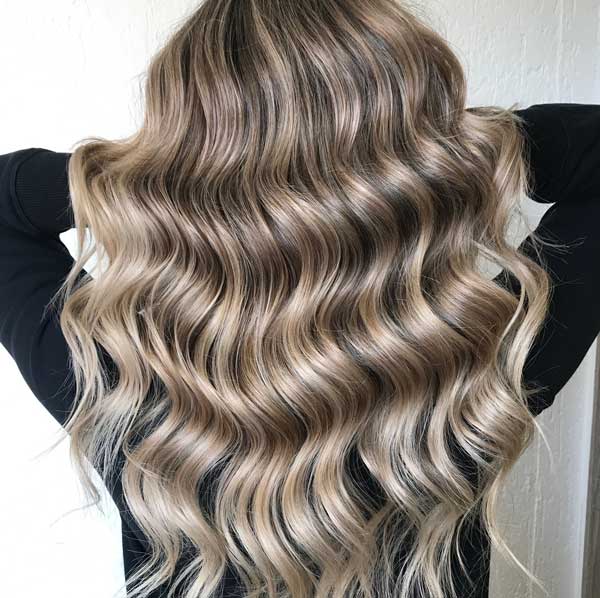 Blonde and Caramel Highlights on Dark Brown — Viewed From The Back Highlights Trends 2027