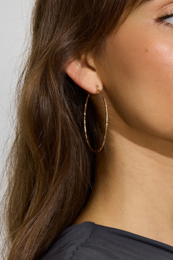 Large Textured Hoops with Intricate Surface Detail Large Textured Hoops with Intricate Surface Detail — Hoop Earrings 2027