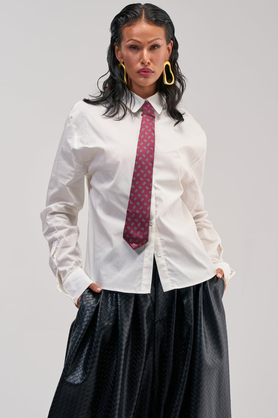 Monochromatic Black Vest and Straight Skirt with Gold Accents — Corporate Baddie Outfits 2027