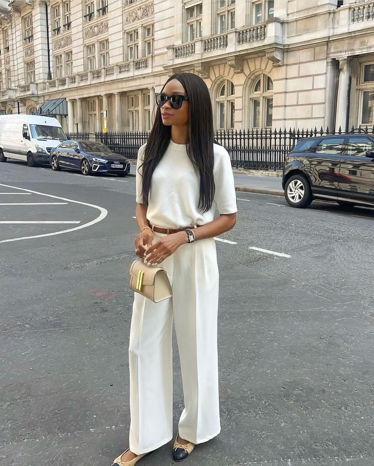 Monochromatic White: Wide-Leg Pants and Crew Neck Monochromatic White: Wide-Leg Pants and Crew Neck — Neutral Summer Outfits 2027