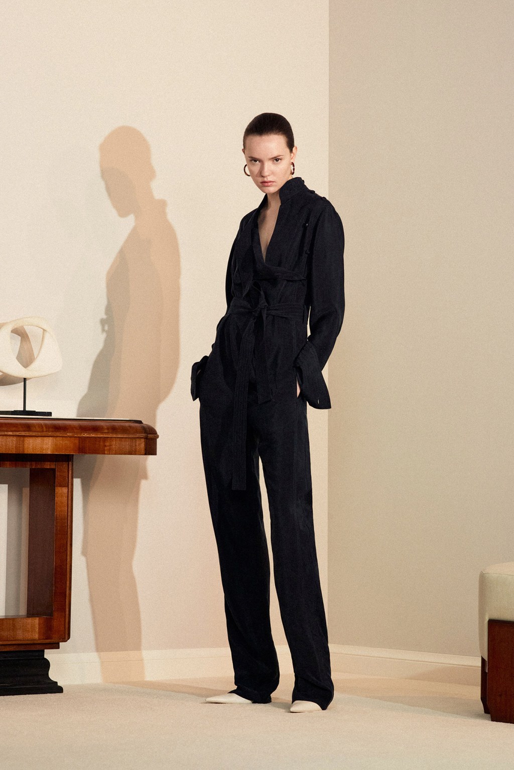 Effortless Dark Blue Belted Jumpsuit Effortless Dark Blue Belted Jumpsuit — Business Casual Outfits 2027