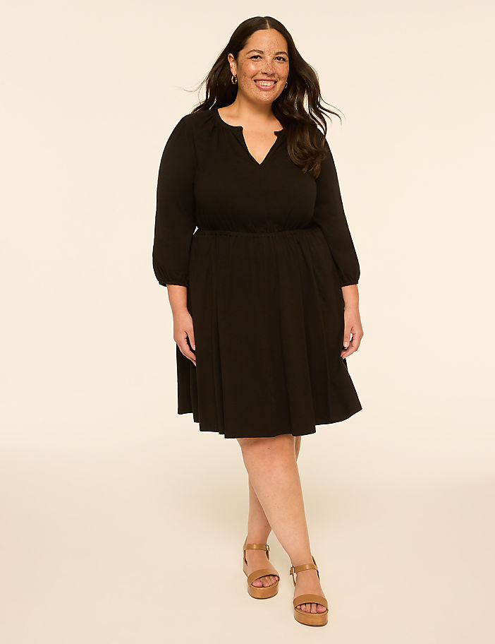 Black Fit-and-Flare Midi Dress for a Birthday Cocktail Party — 40th Birthday Outfits 2027