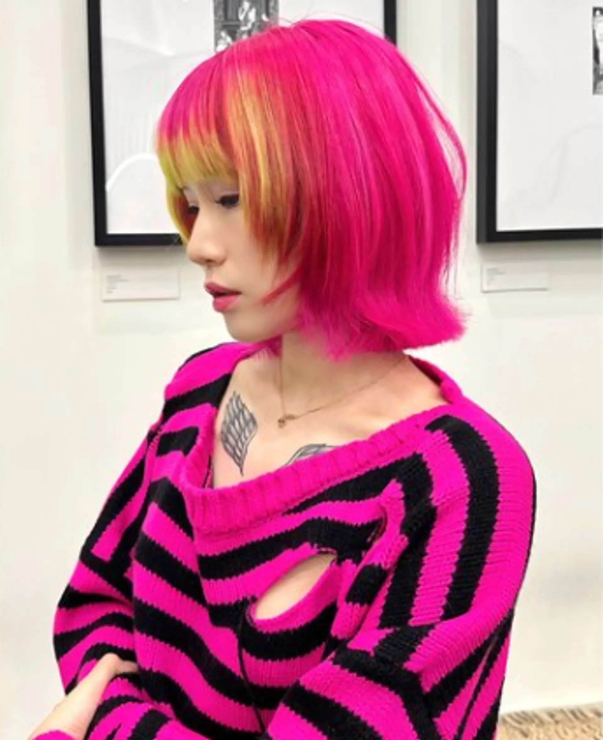 Short Bob Visual Idea Short Bob Visual Idea — Blonde 2027 with Pink Hair
