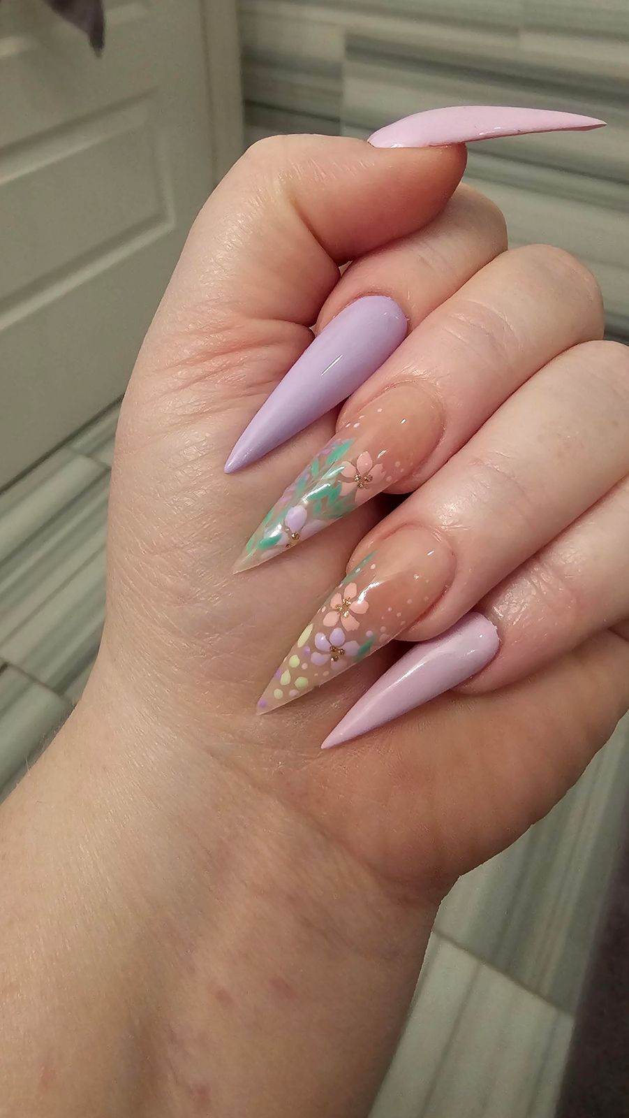 Solid Lavender and Lavender French Stiletto Solid Lavender and Lavender French Stiletto — Lavender Stiletto Nails 2027