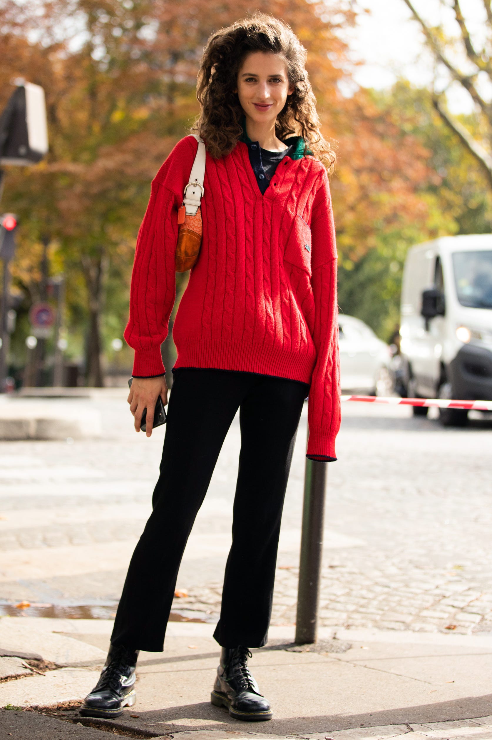 Red Cable-Knit Sweater and Collared Shirt: Cozy Preppy Layers Red Cable-Knit Sweater and Collared Shirt: Cozy Preppy Layers — Preppy Spring Outfits 2027