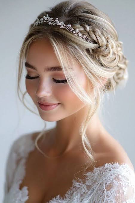 Elegant wedding hairstyles with updos and braids
