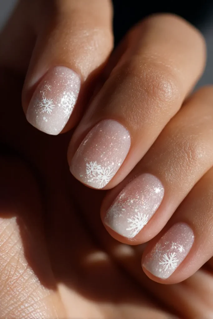 Shimmer Gradient Snowflake Nails Shimmer Gradient Snowflake Nails — Snowflake Nails 2027