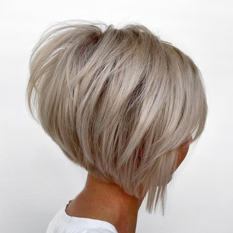 Chin Textured Ash Blonde Bob with Fringe — Hair Color 2027 for Women Over 60