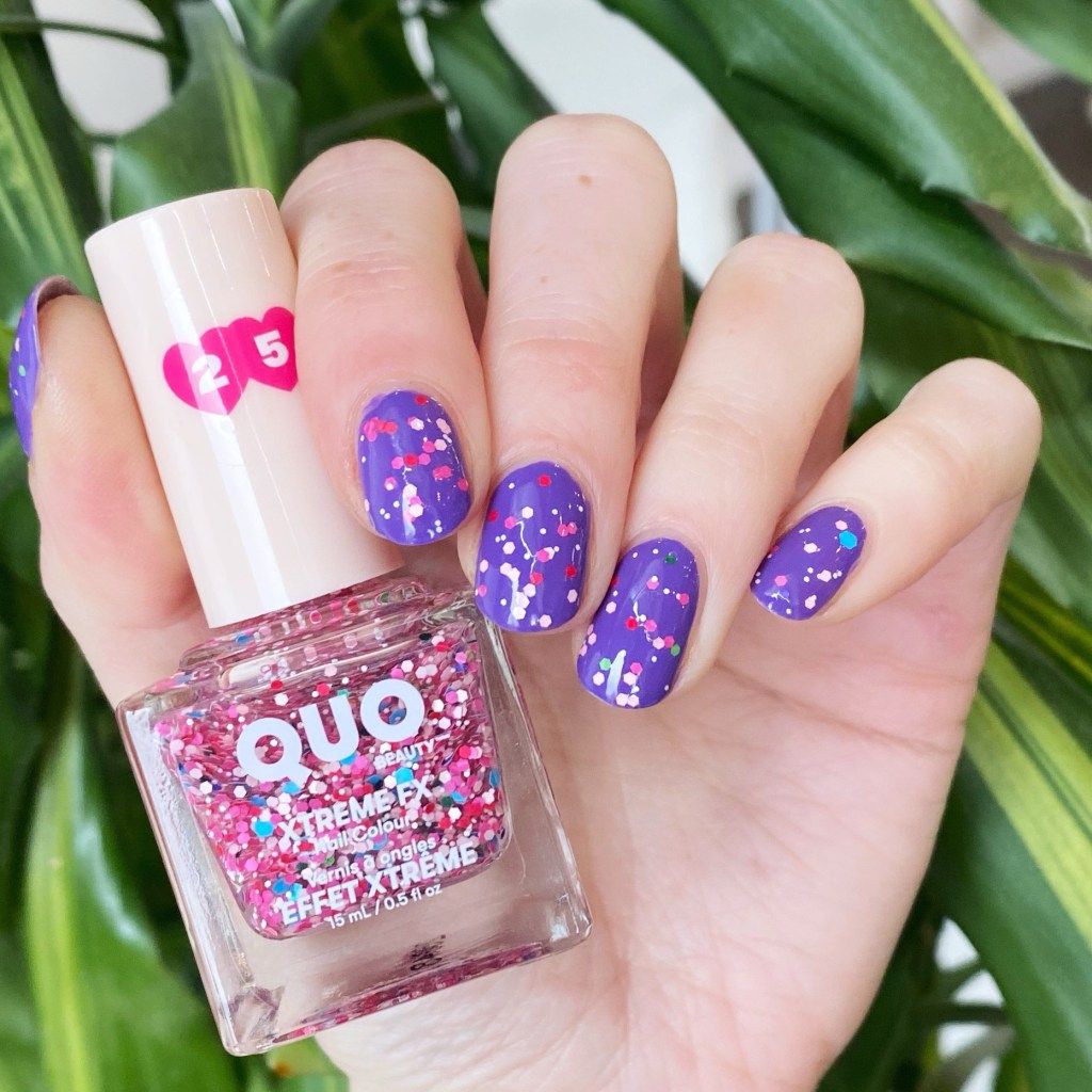 Vibrant Purple Confetti Glitter Nails Vibrant Purple Confetti Glitter Nails — 25th Birthday Nails 2027