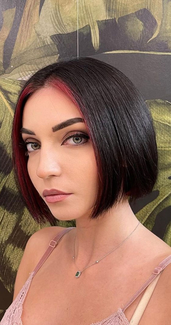 Black Bob With Magenta Highlights Black Bob With Magenta Highlights — Mini Bob 2027